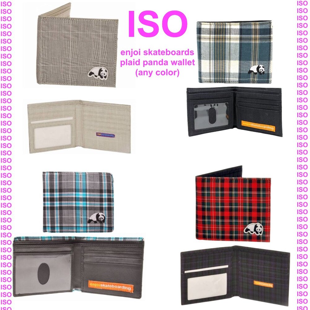 Enjoi Skateboards Plaid Panda Wallet (ISO POST DO NOT BUY)